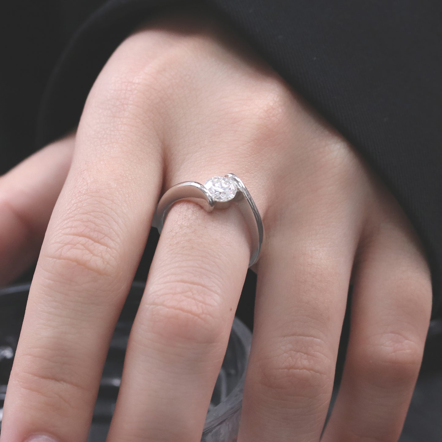 Anel Prata 925 e moissanite KRS09526