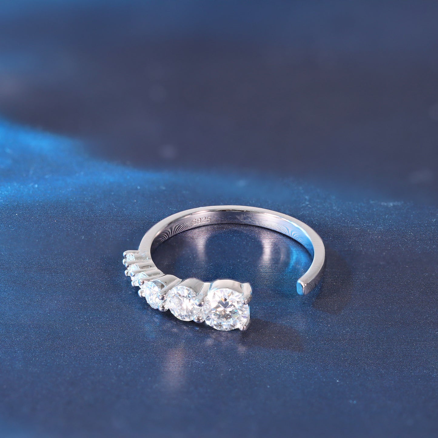 Anel Ajustavel Prata 925 e Moissanite XYR101497