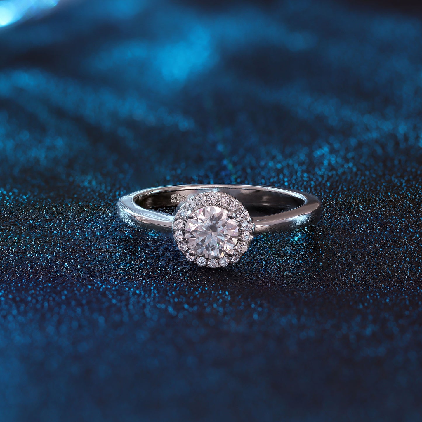 Anel Prata 925 e Moissanite Solitario KRS09355