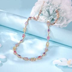 colar mix cores 43cm + 5cm   XYN101212