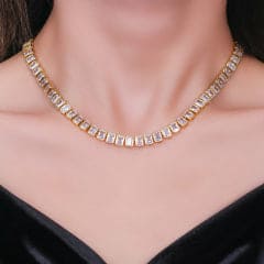 Colar cristal Cravação Inglesa 38cm  XYS101211