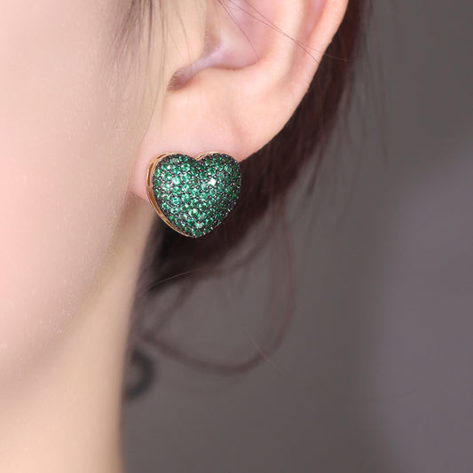 Brincos Coracao Cravejado Sublime XYS101597