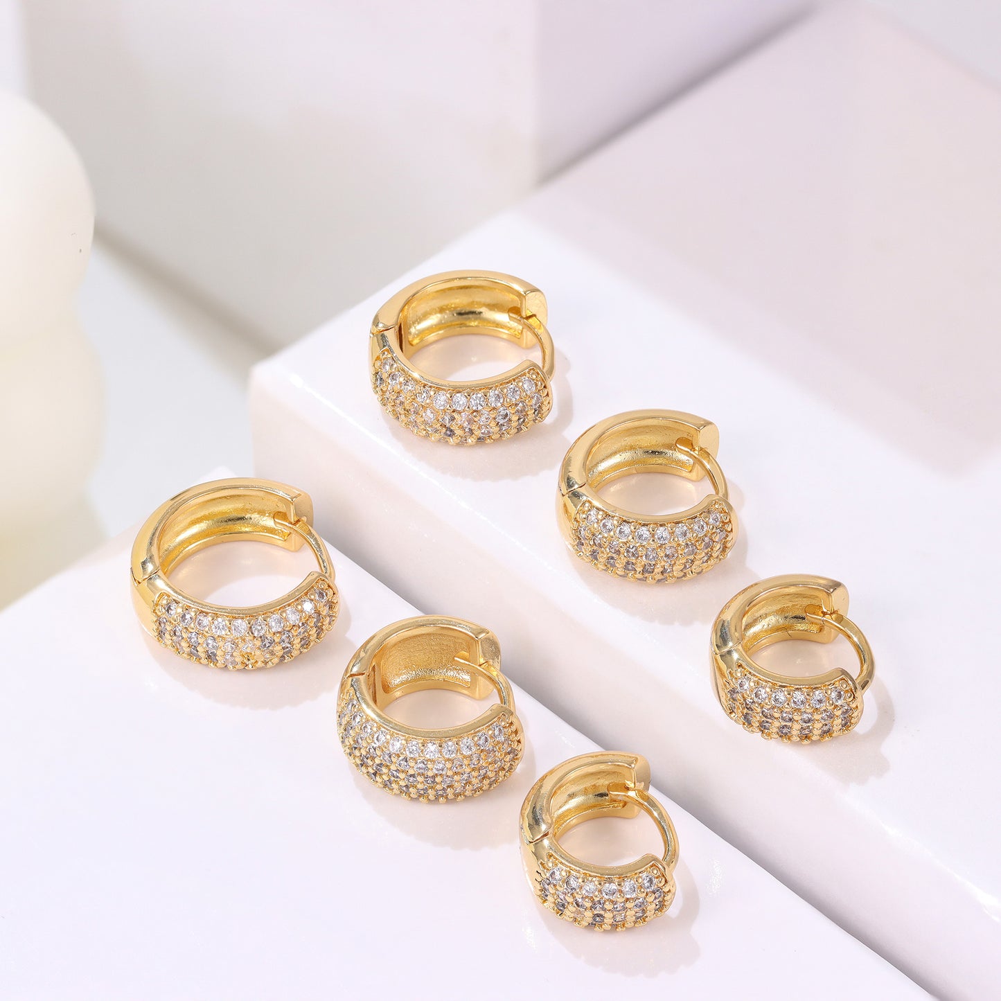 Trio de Argolas Cravejadas