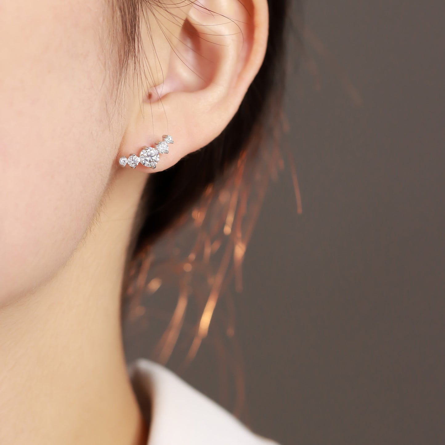 Brincos Prata 925 e moissanite XYE104912