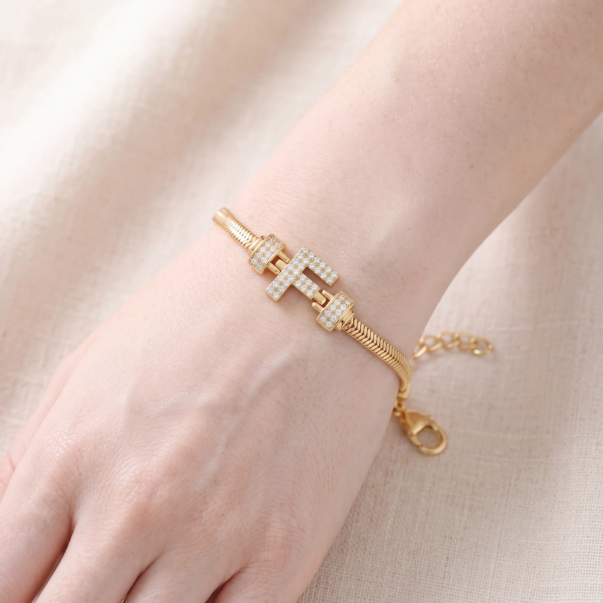 Pulseira Estilo Italiana Letra   DCG1933