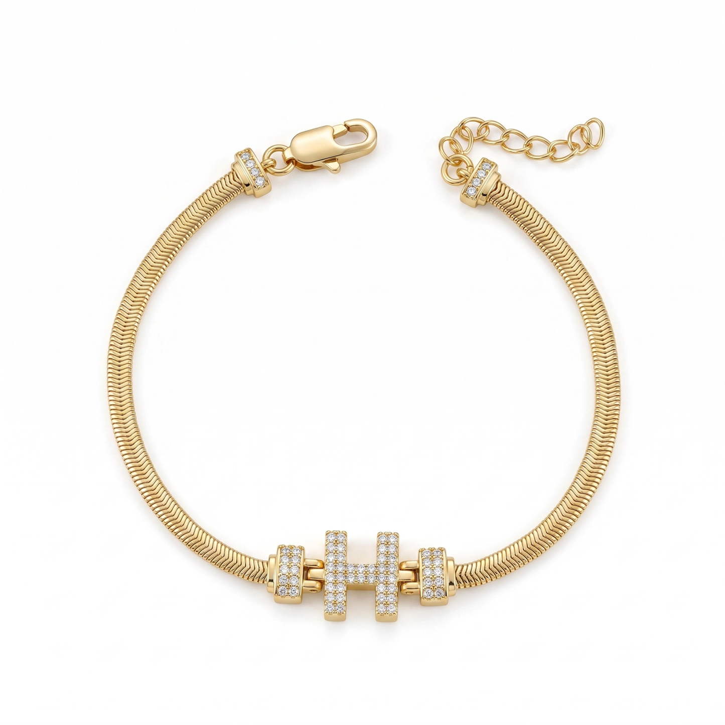Pulseira Estilo Italiana Letra H DCG1933