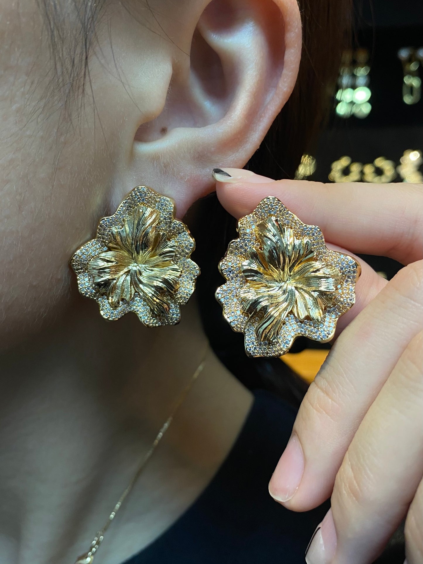 Brincos Organicos Cravejados XYE101976