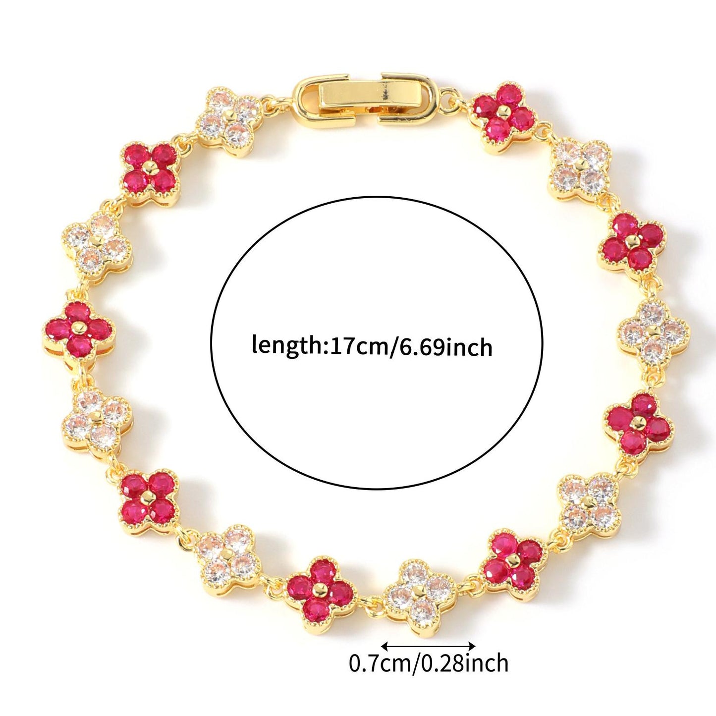 Pulseira Riviera Flowers colors 17 cm  DCG0827
