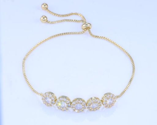 Pulseira flores em zirconia DCG0816