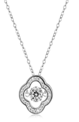 Colar trevo prata 926 Moissanite MSD.159