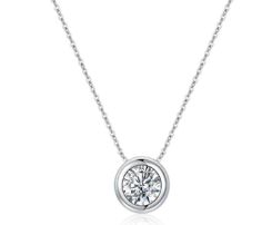 Colar redondo Prata 925 Moissanite MSD.173