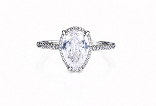Anel Solitario gota Lab Grown Ice Cut  DCG1519-1