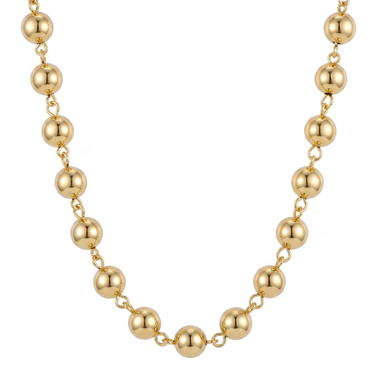 Colar esferas lisas Elegancia DCG0384