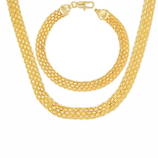Conjunto Colar e Pulseira Malha Italiana DCG1752