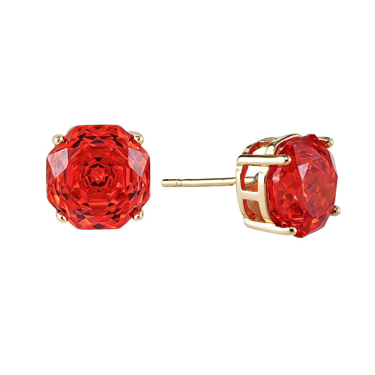 Brincos Solitários 8mm Flower Cut DCG1777