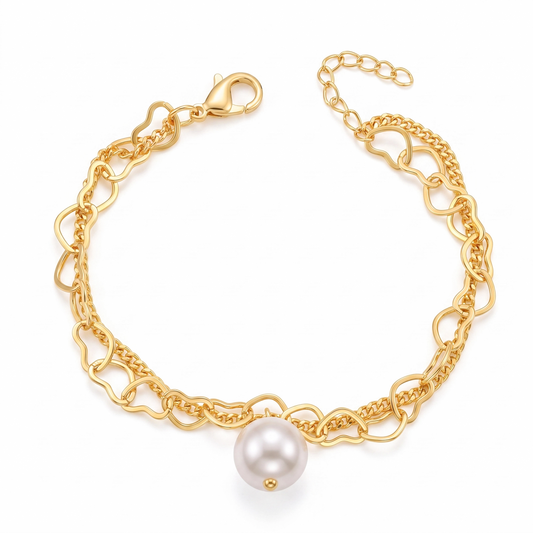 Pulseira Elos Com Pérola Única DCG1832