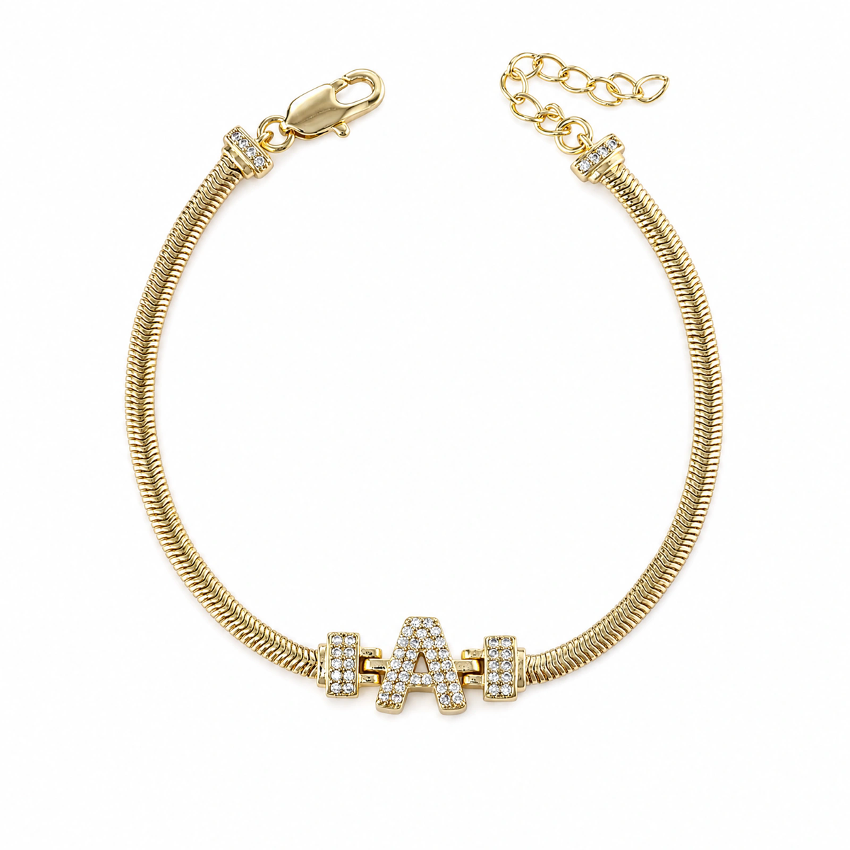 Pulseira Estilo Italiana Letra   DCG1933