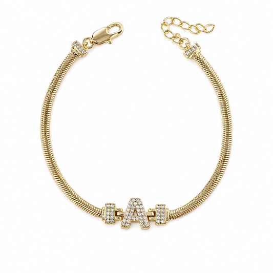Pulseira Estilo Italiana Letra   DCG1933