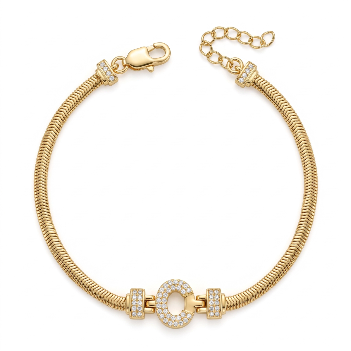 Pulseira Estilo Italiana Letra   DCG1933