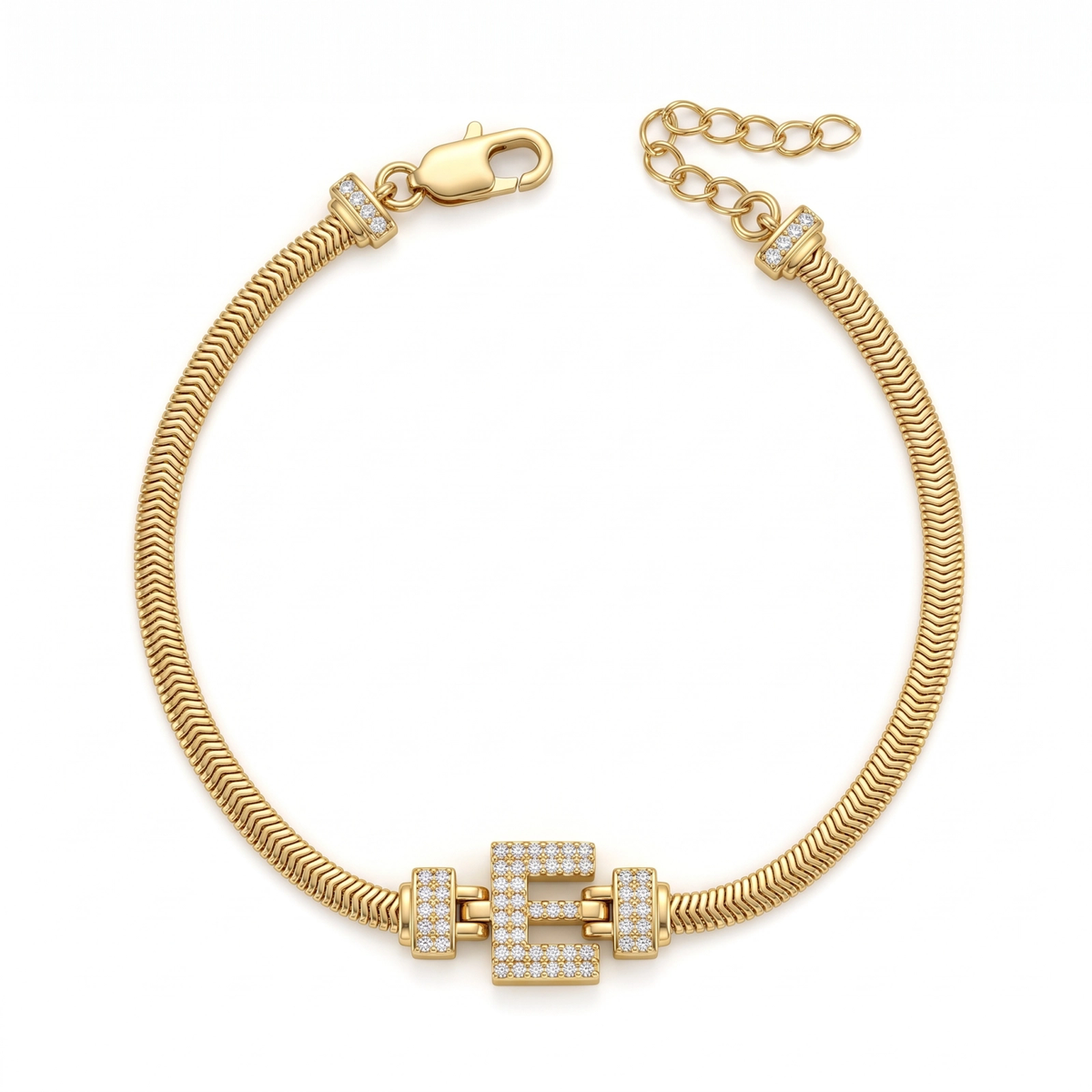 Pulseira Estilo Italiana Letra   DCG1933