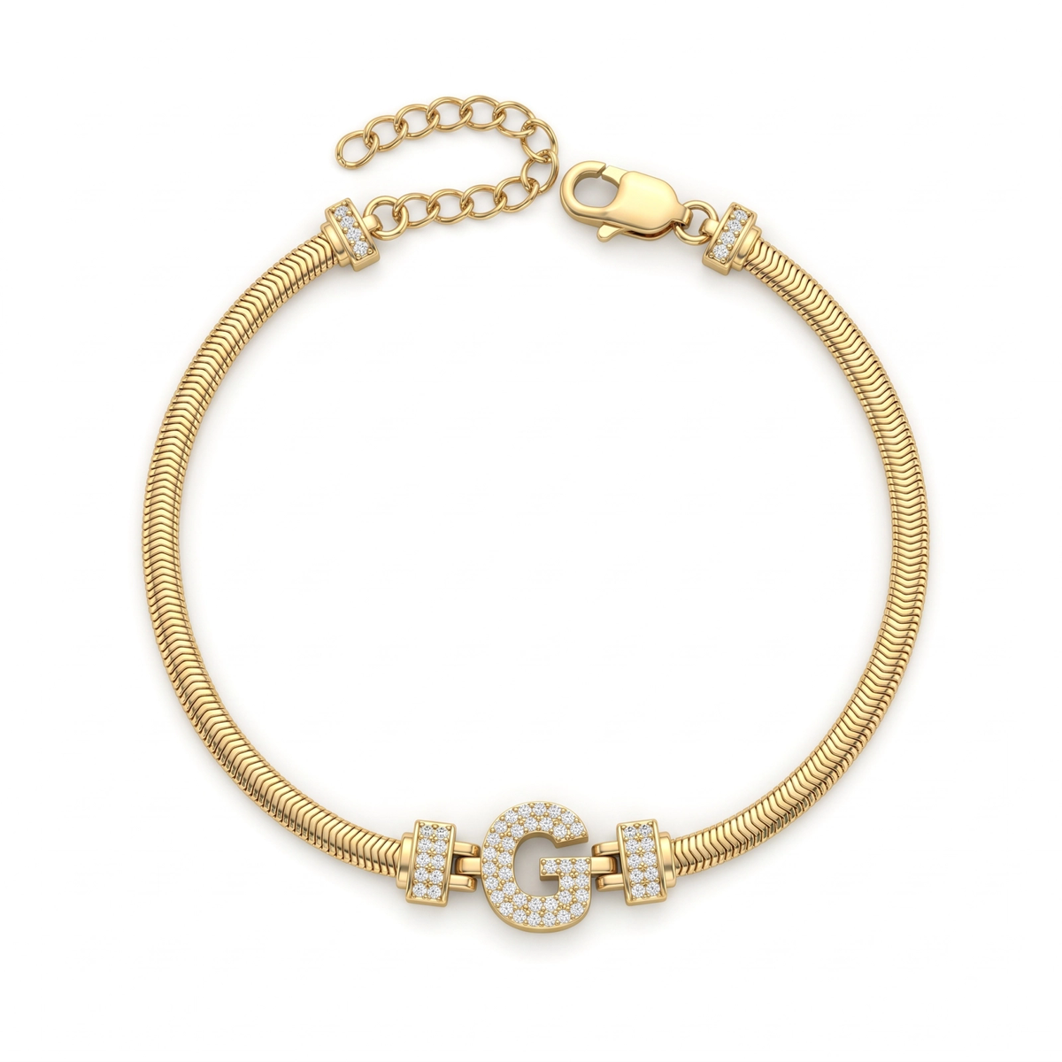 Pulseira Estilo Italiana Letra   DCG1933