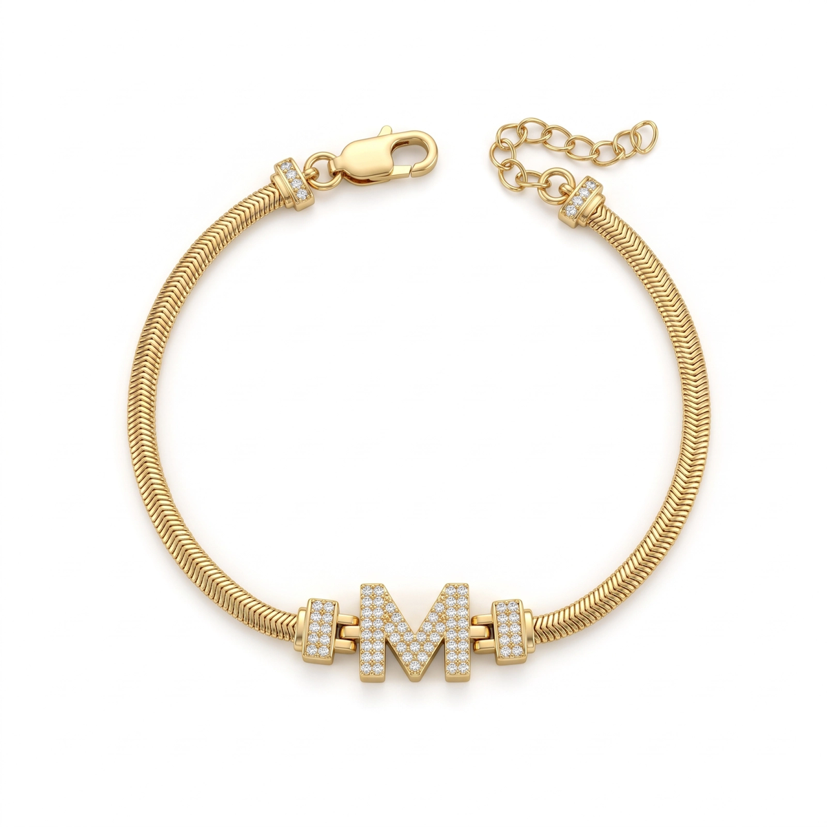 Pulseira Estilo Italiana Letra   DCG1933