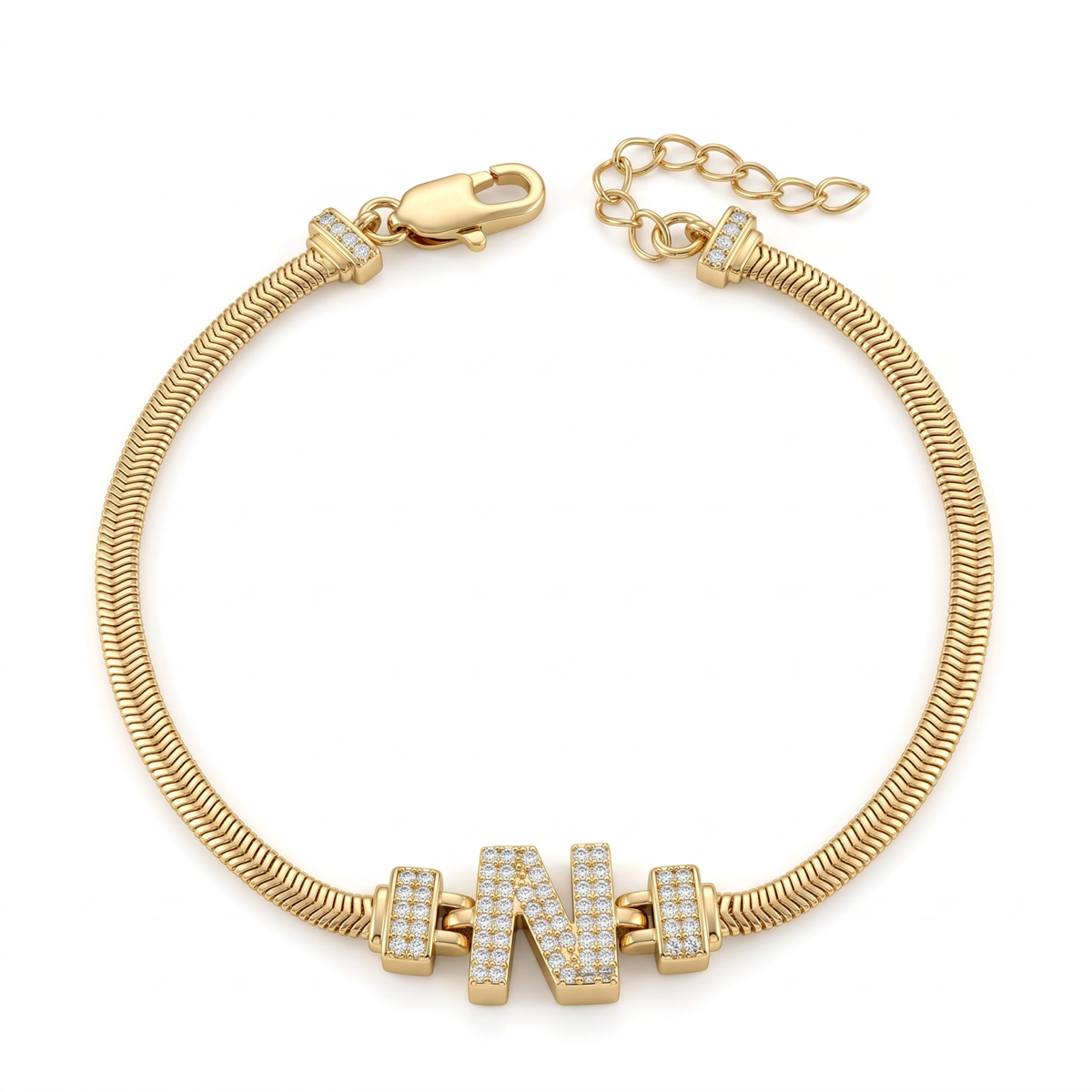Pulseira Estilo Italiana Letra   DCG1933