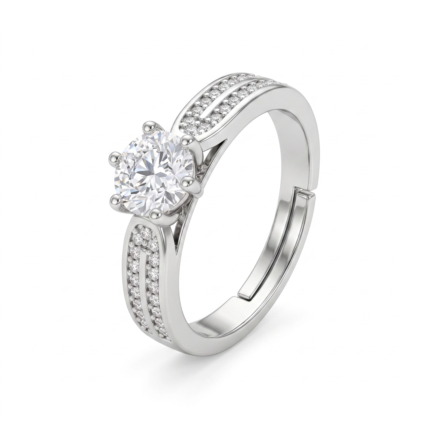 Anel Moissanite Luxo cravejado EBG0115