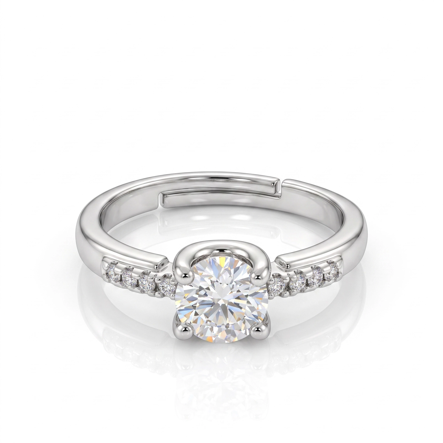 Anel Moissanite estilo Unico  EBG0120