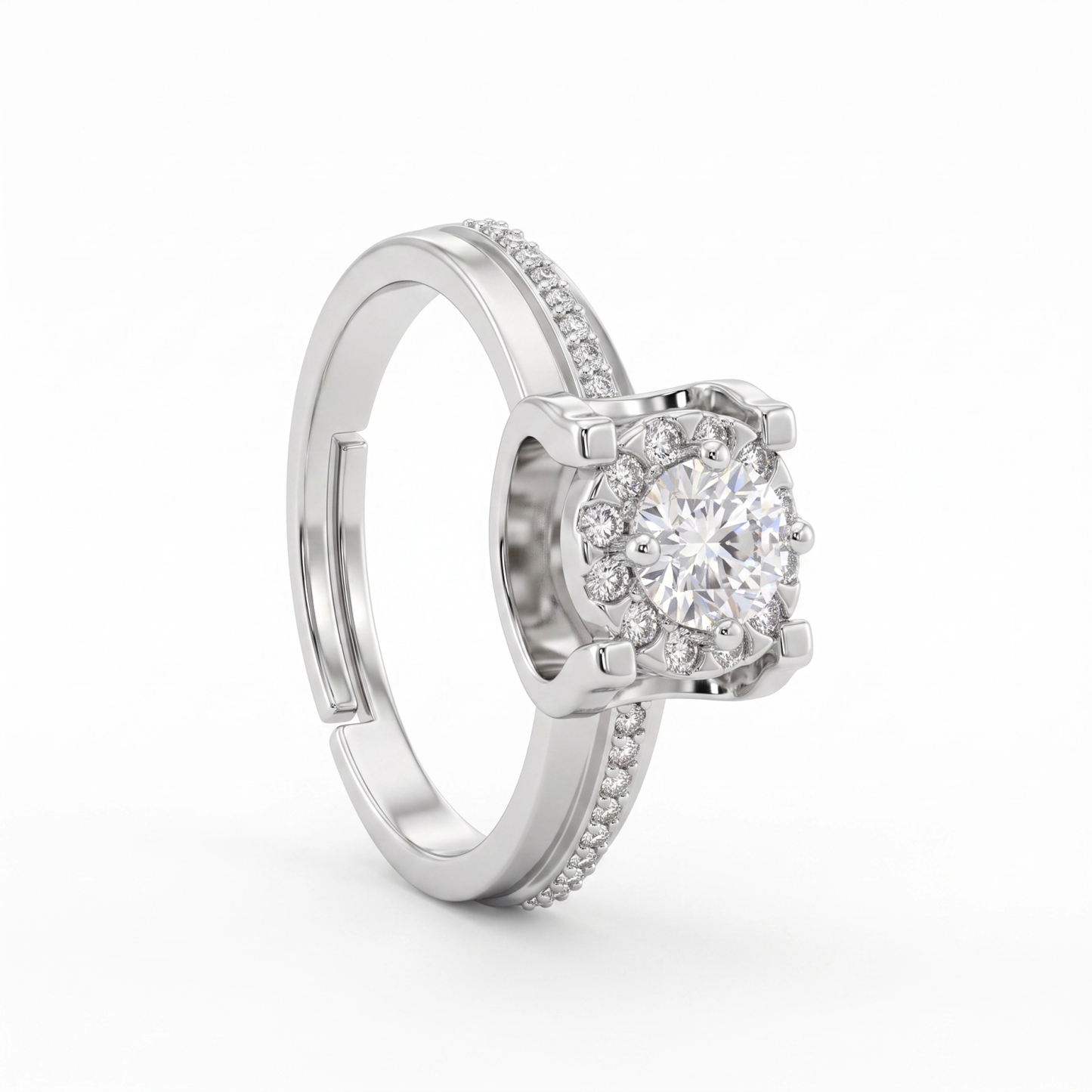 Anel Moissanite solitario Realeza EBG0129