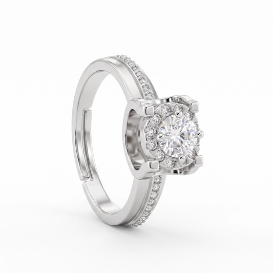Anel Moissanite Solitário Realeza EBG0129