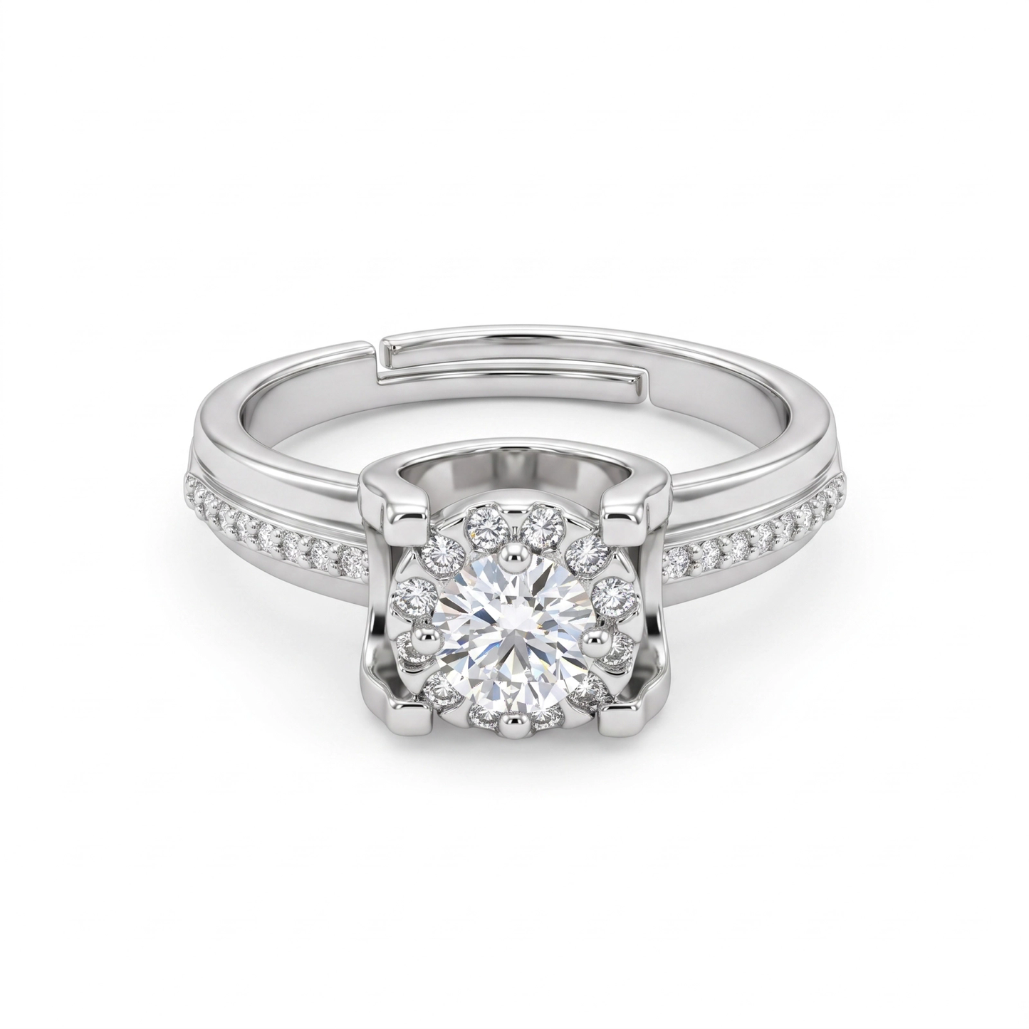 Anel Moissanite solitario Realeza EBG0129
