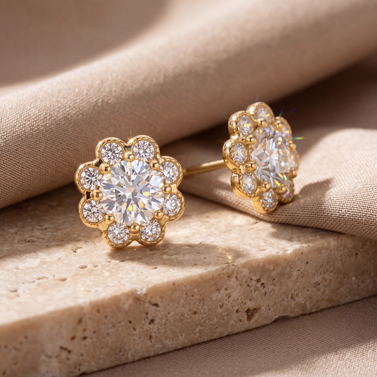Brincos Flower Moissanite EBG0146