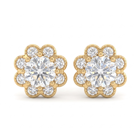 Brincos Flower Moissanite EBG0146
