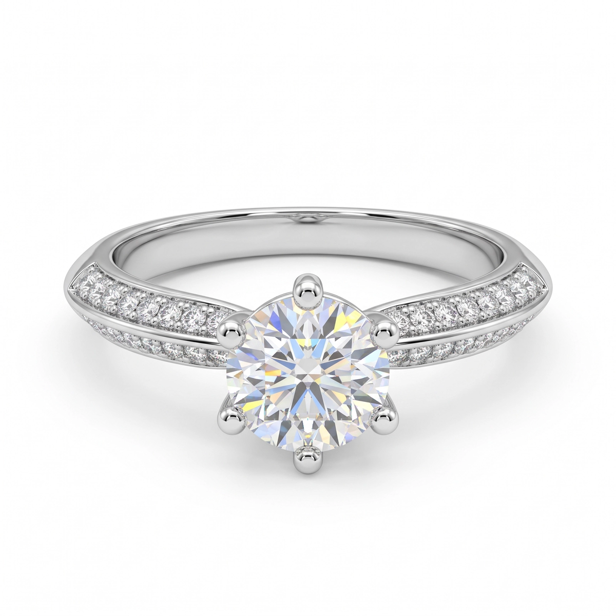 Anel solitario luxo com Moissanite EBG0169
