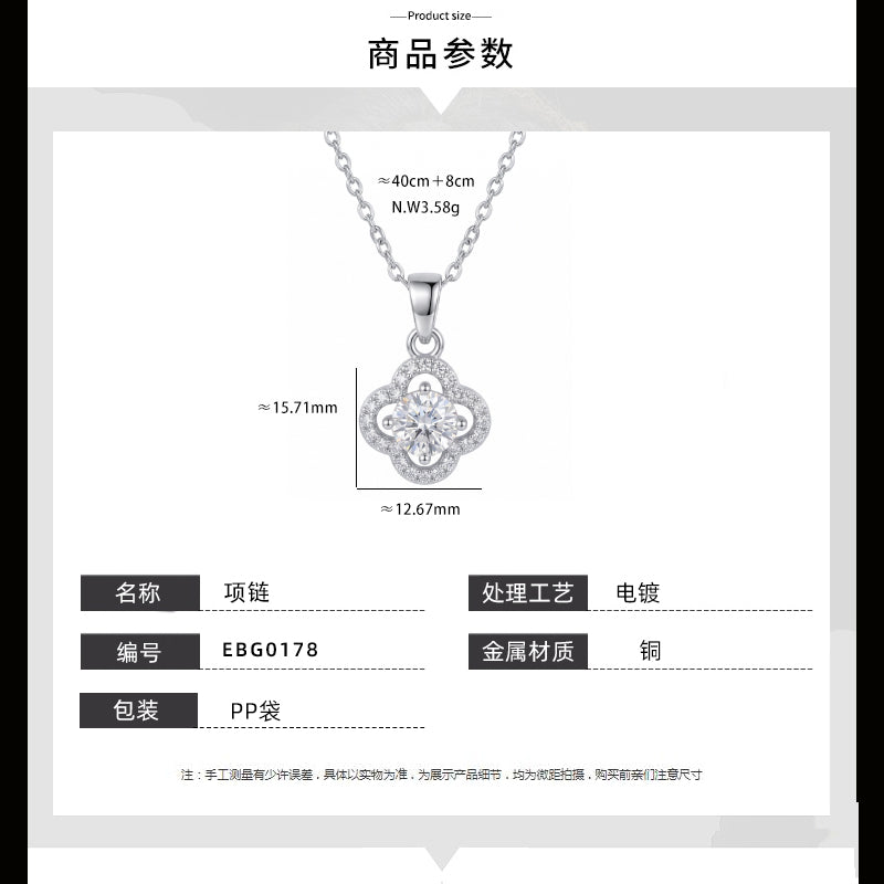 Colar Pingente em moissanite EBG0178