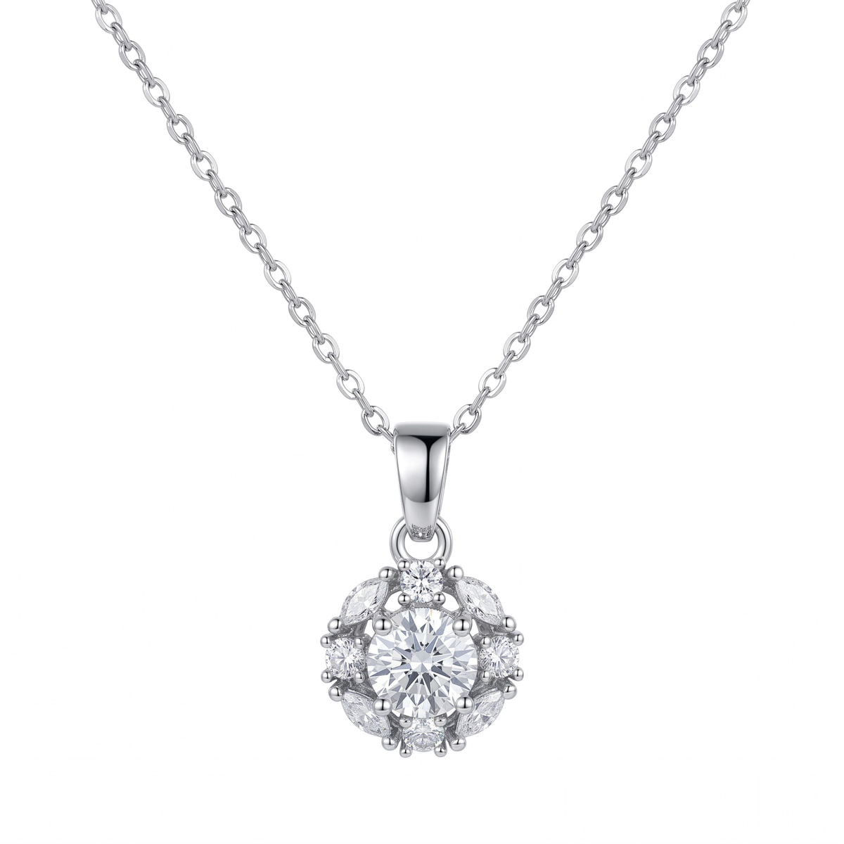 Colar com pingente Moissanite Brilho EBG0180