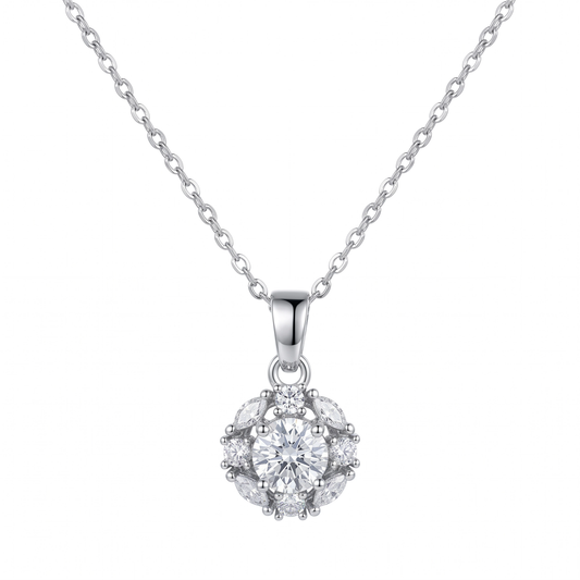 Colar com pingente Moissanite Brilho EBG0180