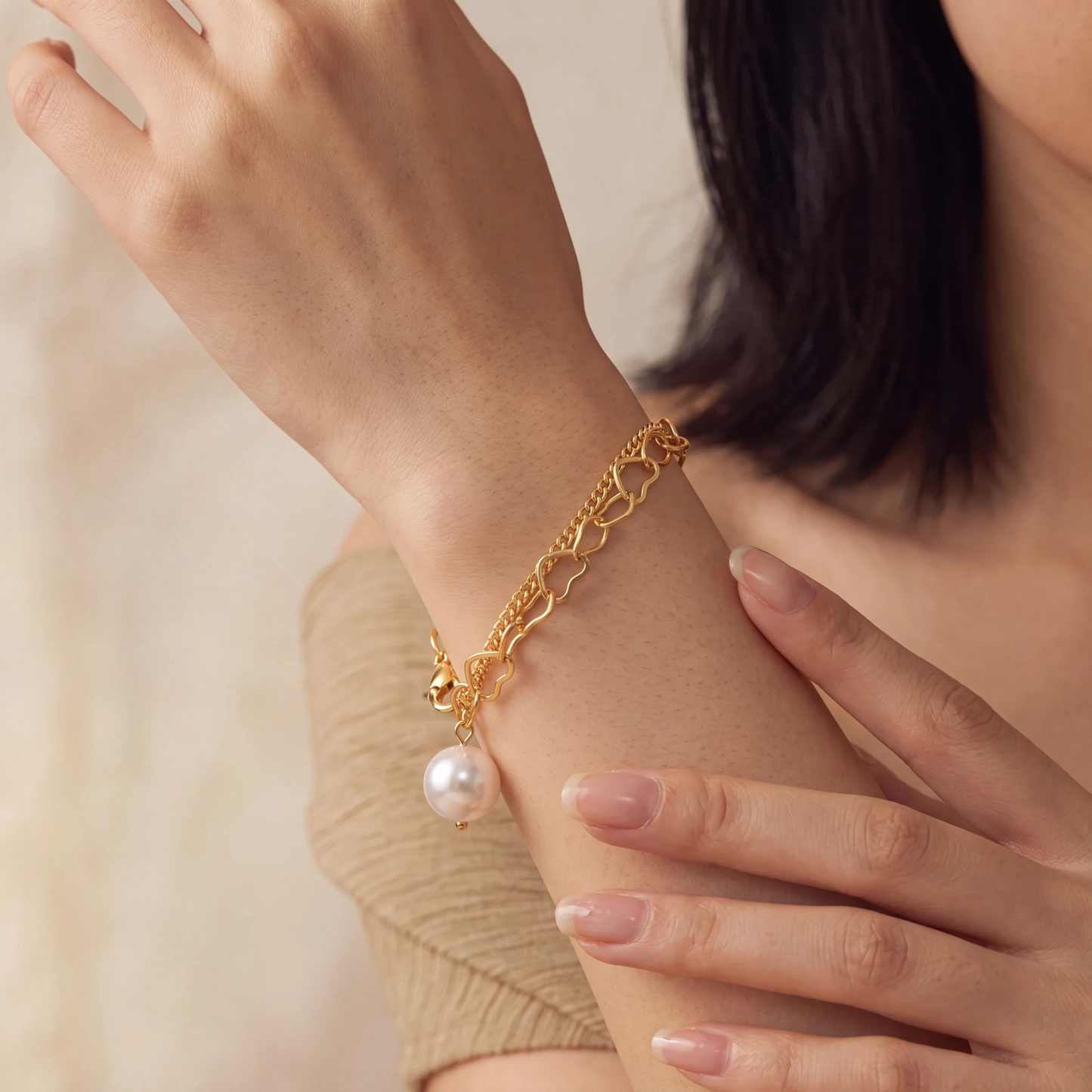 Pulseira Elos Com Pérola Única DCG1832