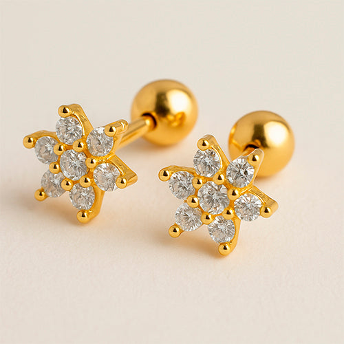 Brinco Flor cravejada mix color DCG0282