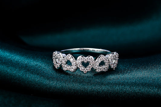 Anel Coracoes cravejados XYR100707