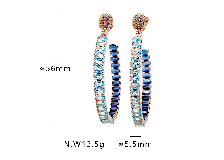 Brincos Argolas Super Luxo Cravejadas XYE102469