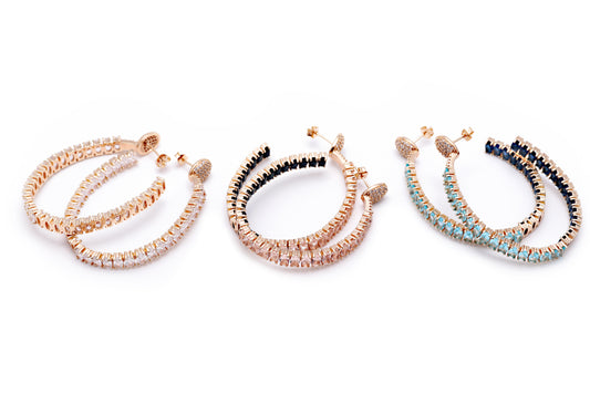 Brincos Argolas Super Luxo Cravejadas XYE102469