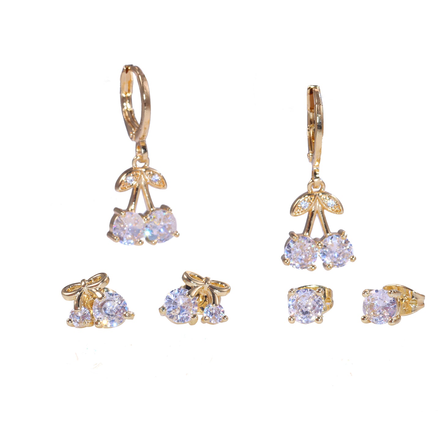 Trio de brincos Cereja DCG0432