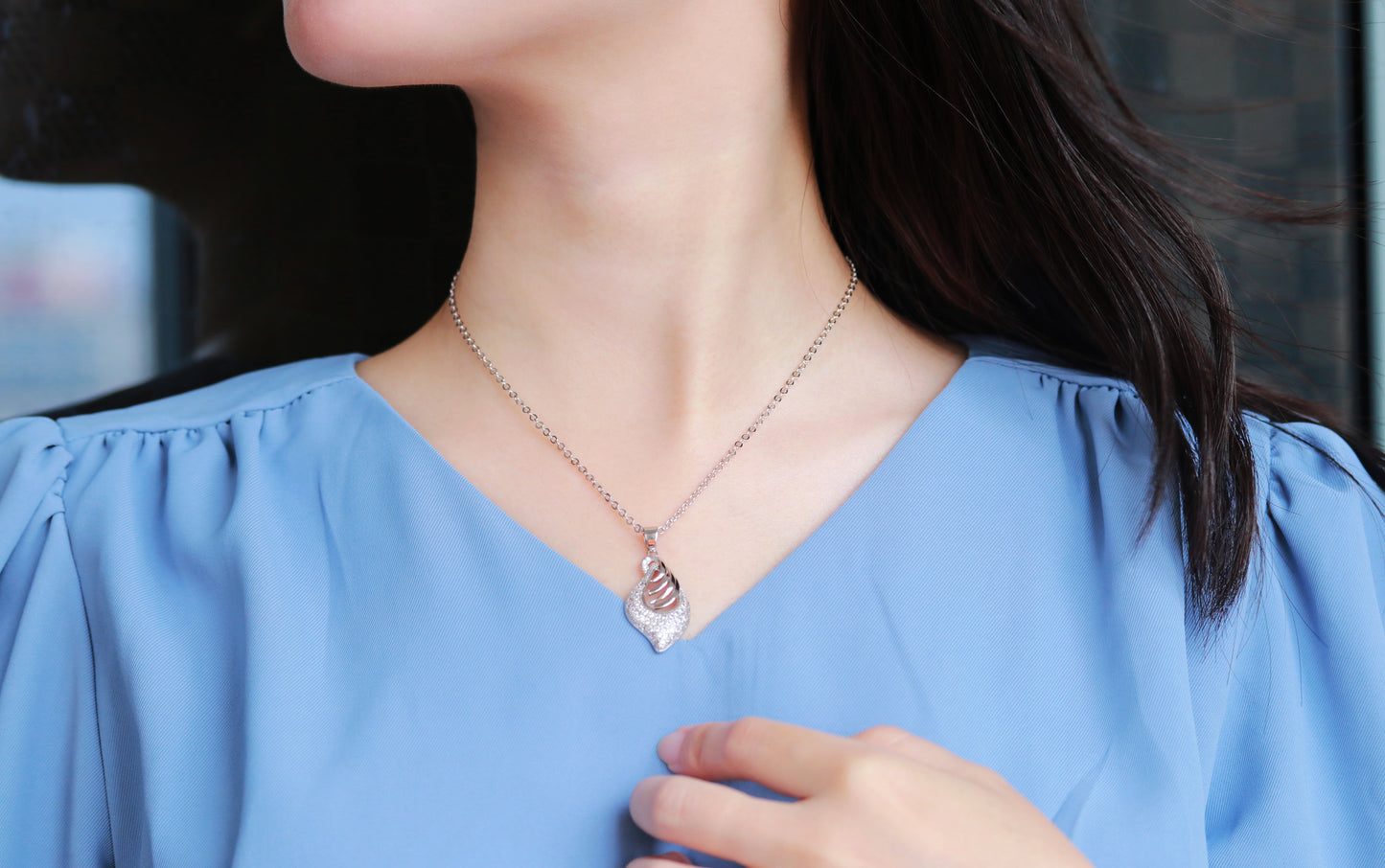 Colar Gota Cravejada XYP100339