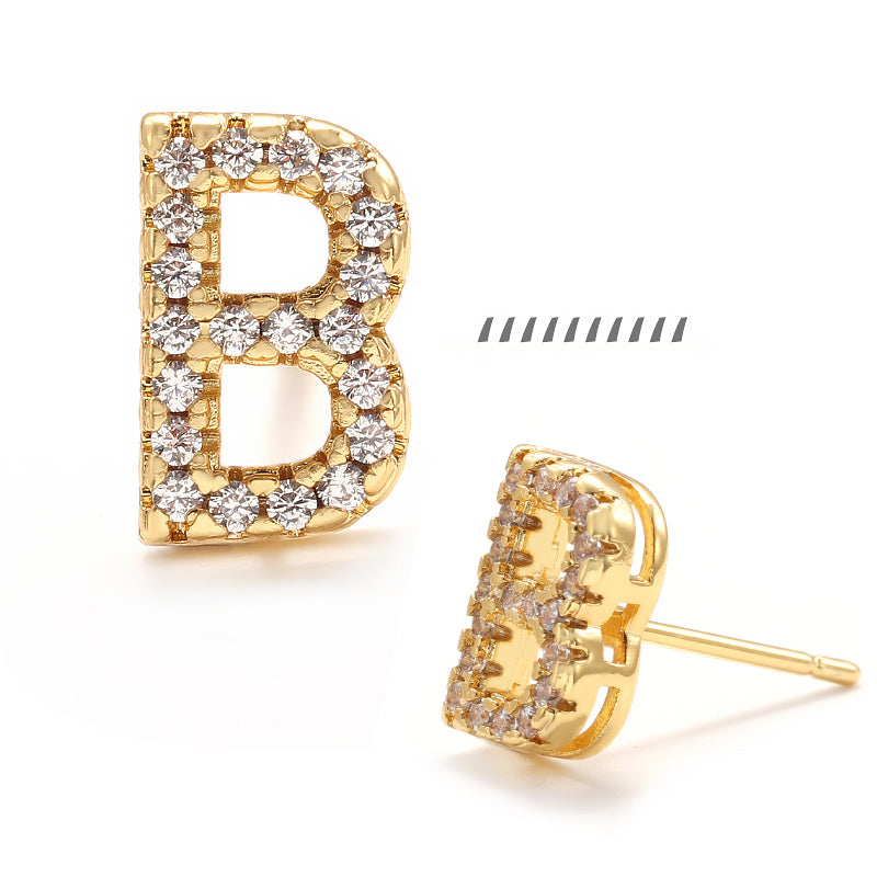 XYPJ100457 letter Stud Earrings