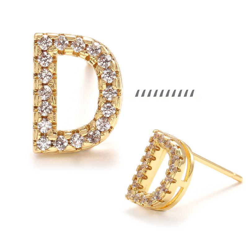 XYPJ100457 letter Stud Earrings