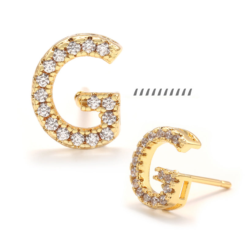 XYPJ100457 letter Stud Earrings