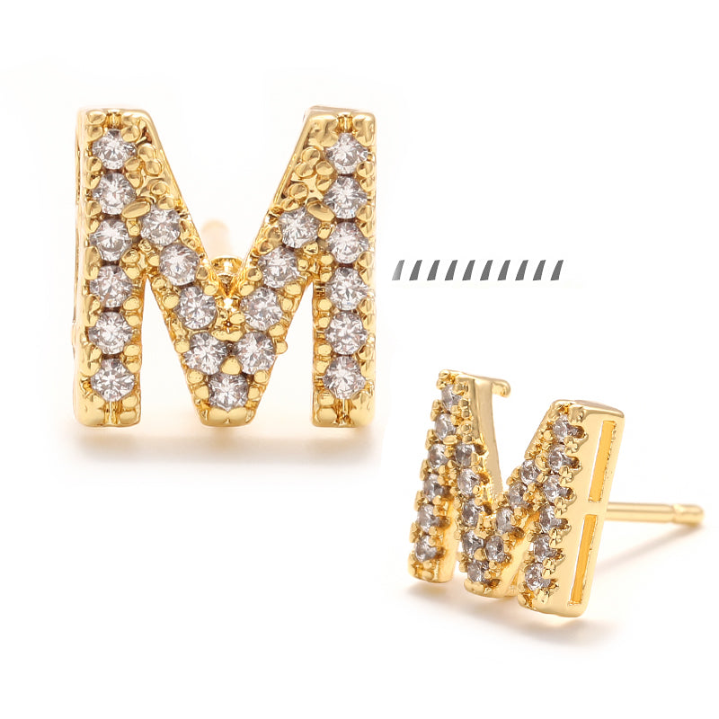 XYPJ100457 letter Stud Earrings