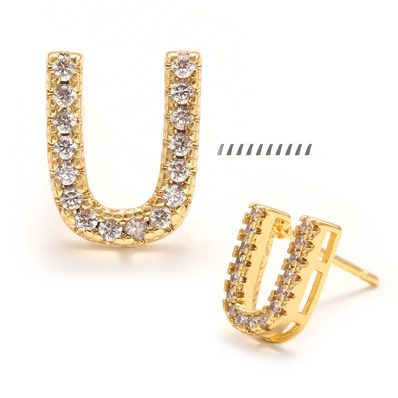 XYPJ100457 letter Stud Earrings
